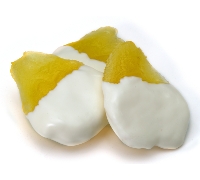 White Chocolate Dipped Glace Pear
